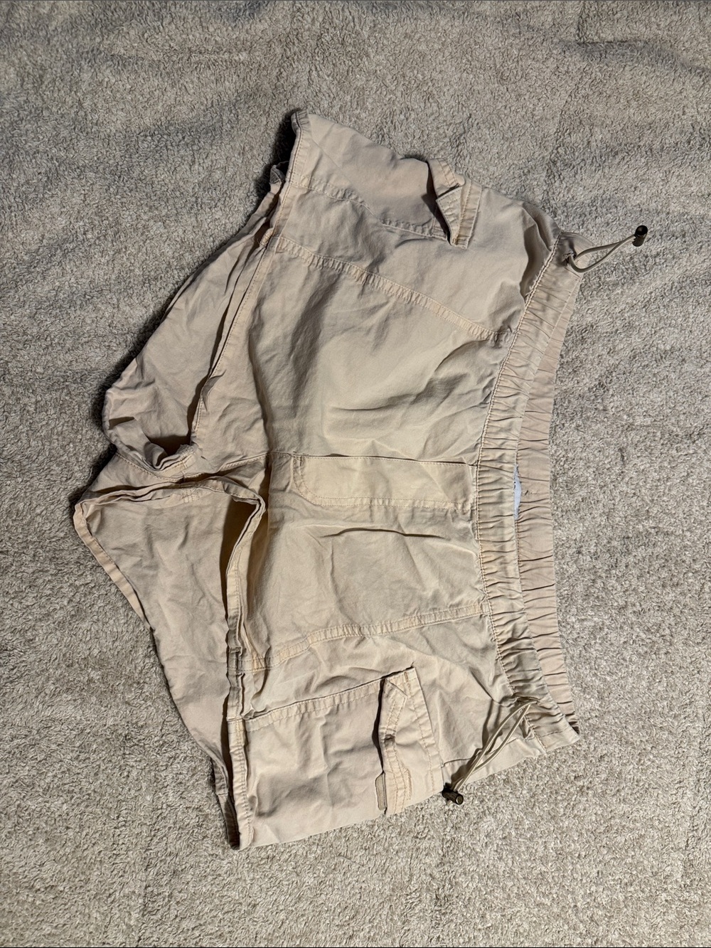 Arizona Jean Company Women's Athletic Drawstring Shorts in Light Beige